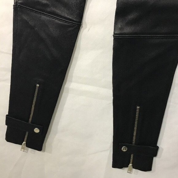 NWT $998 Diesel 'L-Elide' Leather Pants w/ Zipper-Detail in‎ Black [SZ 26 ] - Picture 9 of 13